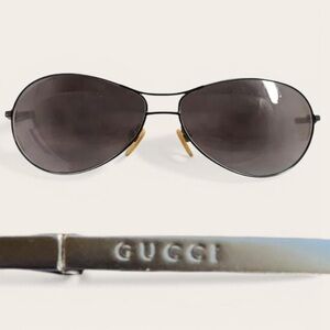 Gucci Vintage Y2K Aviator Sunglasses Brown Lenses Made in Italy GG 1662/S